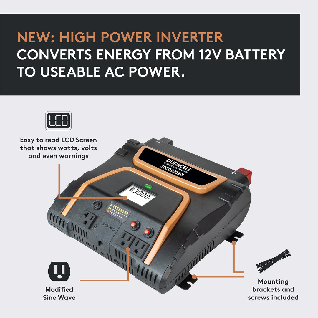 Duracell 3000 Watt High Power Inverter  Battery-Biz